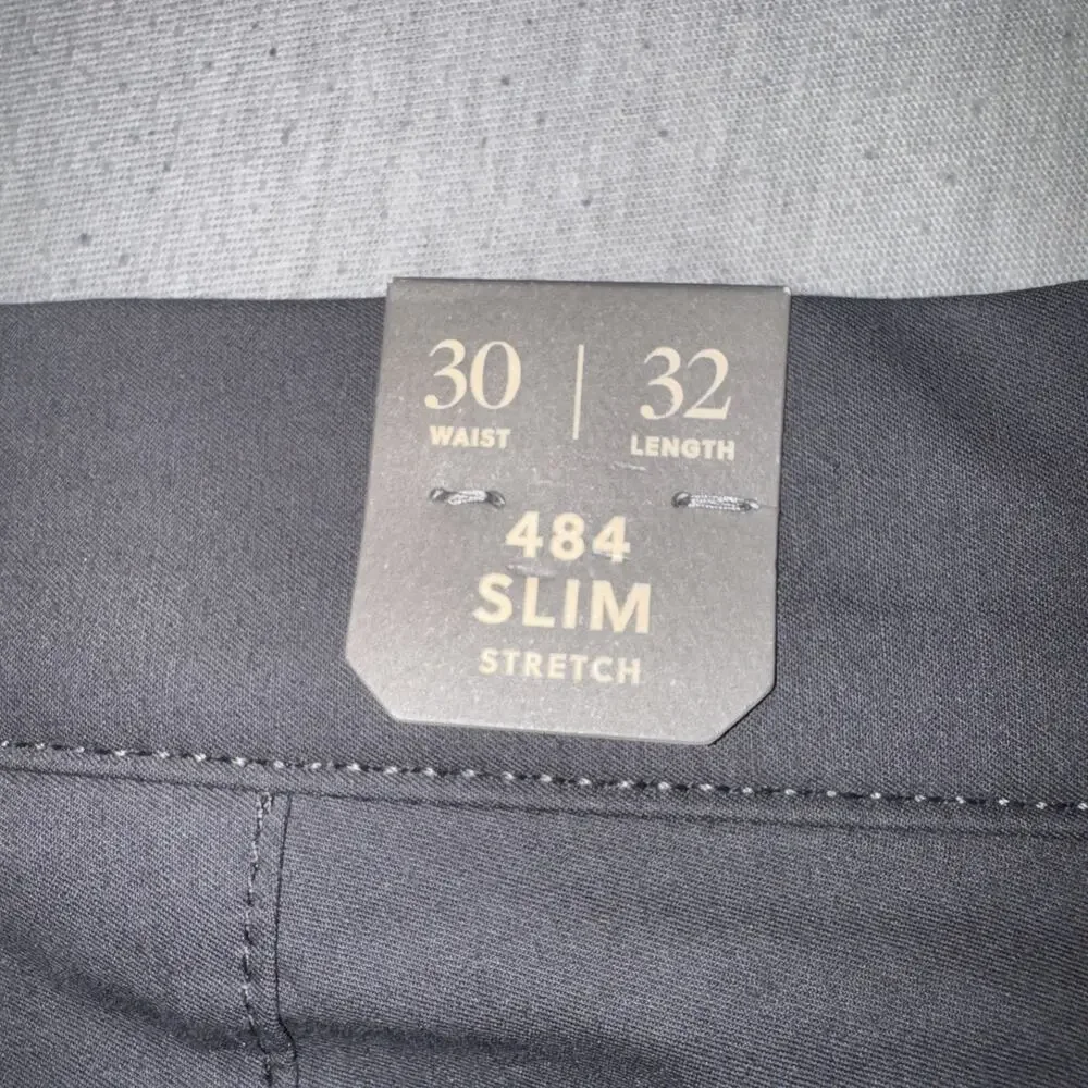 J.Crew Men’s 484 Slim-fit tech Chino pants Bedford Coal Size 30X32 NWT